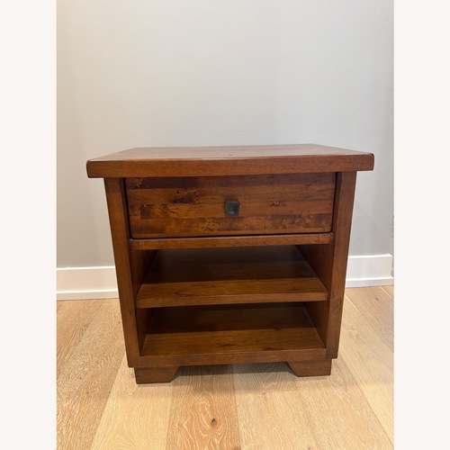 Used Pottery Barn Sumatra Dark Brown Nightstand for sale on AptDeco