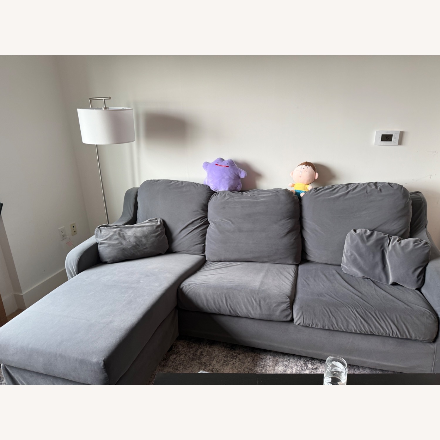 IKEA Vinliden Dark Gray w Left Chaise - image-3
