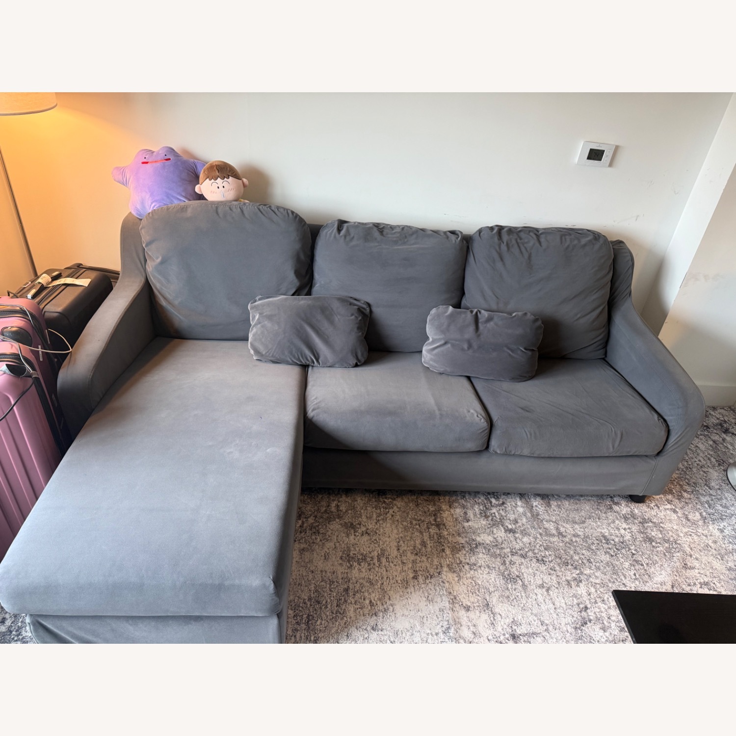 IKEA Vinliden Dark Gray w Left Chaise - image-2
