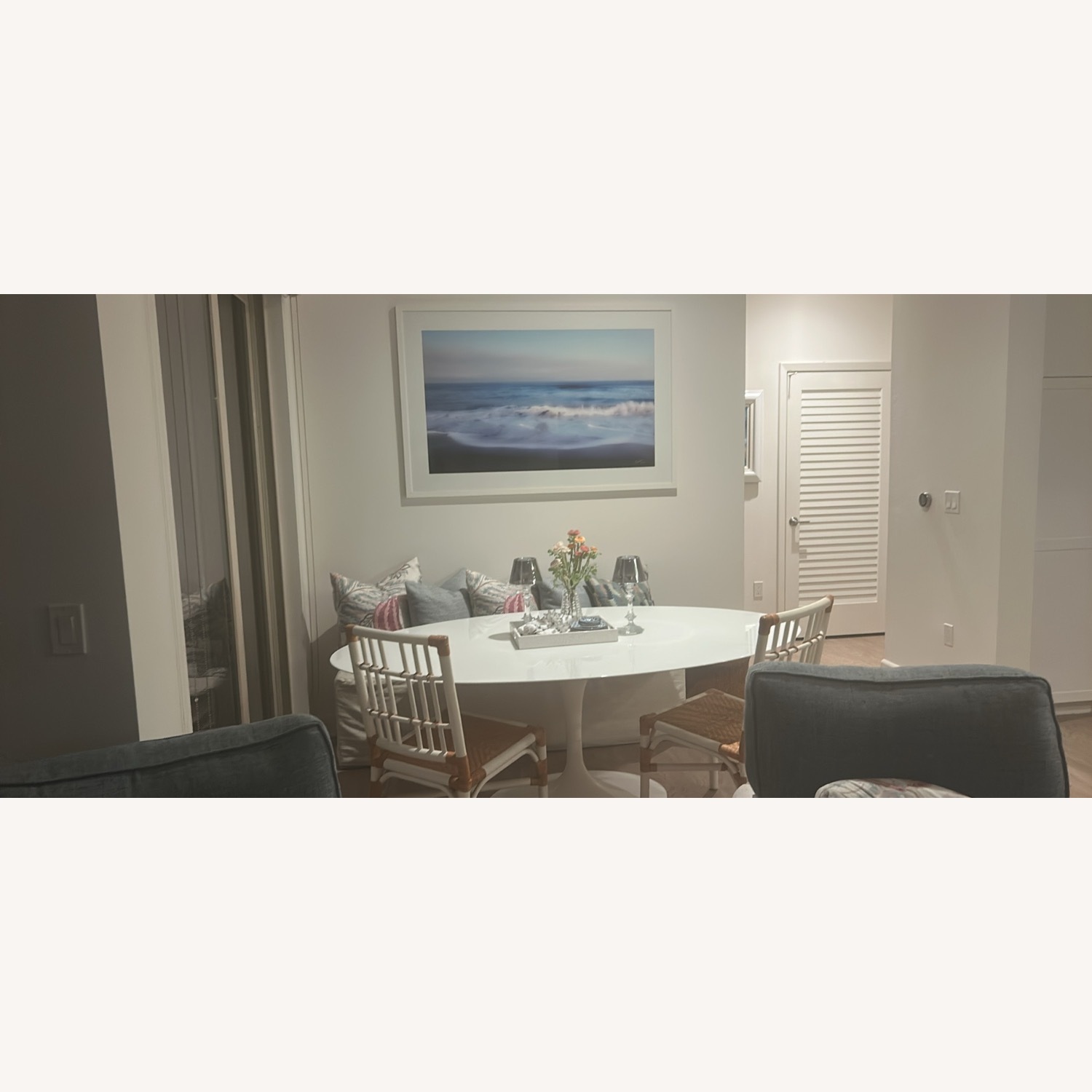 Knoll White Quartz Saarinen 78” Oval Table - image-1
