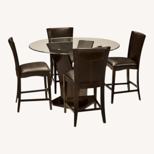 Used Venice 5-pc 54" Glass Counter-Height Dining Set for sale on AptDeco