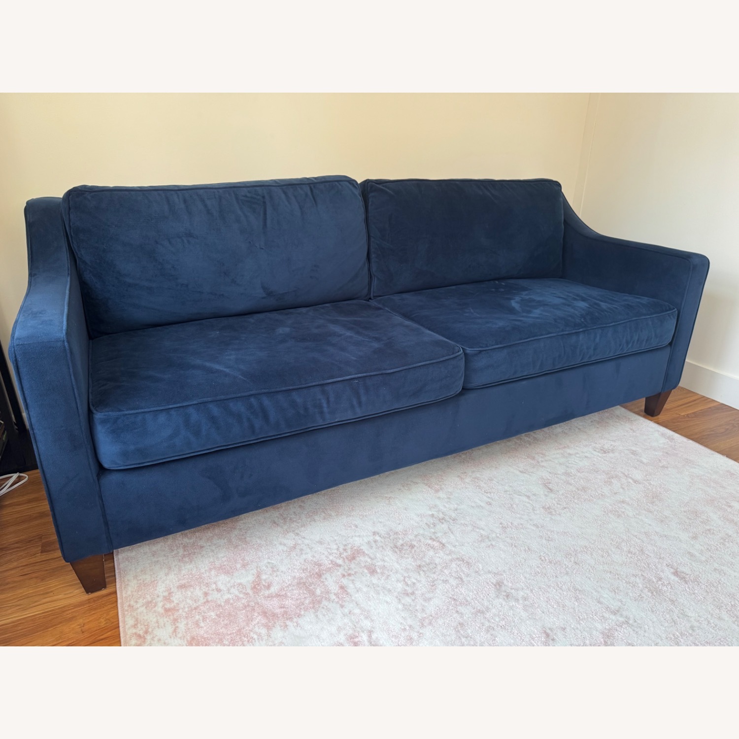 West Elm Paidge Blue Velvet Sleeper Sofa - image-3