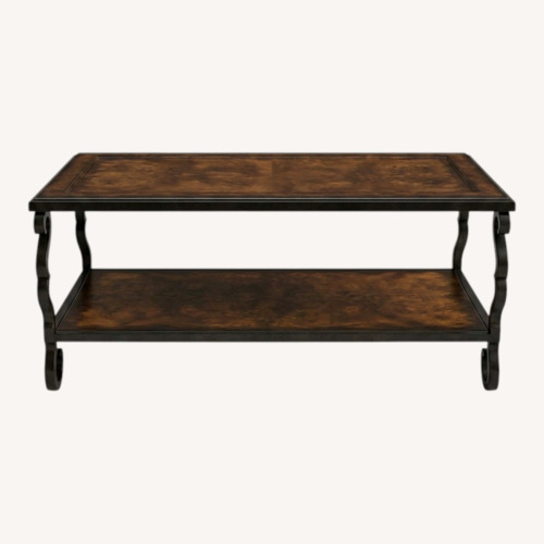 Used Baker Furniture Dark Brown Wood Coffee Table for sale on AptDeco
