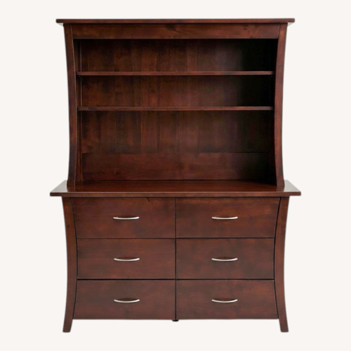 Used Italian Style Double Dresser with Matching Hutch for sale on AptDeco