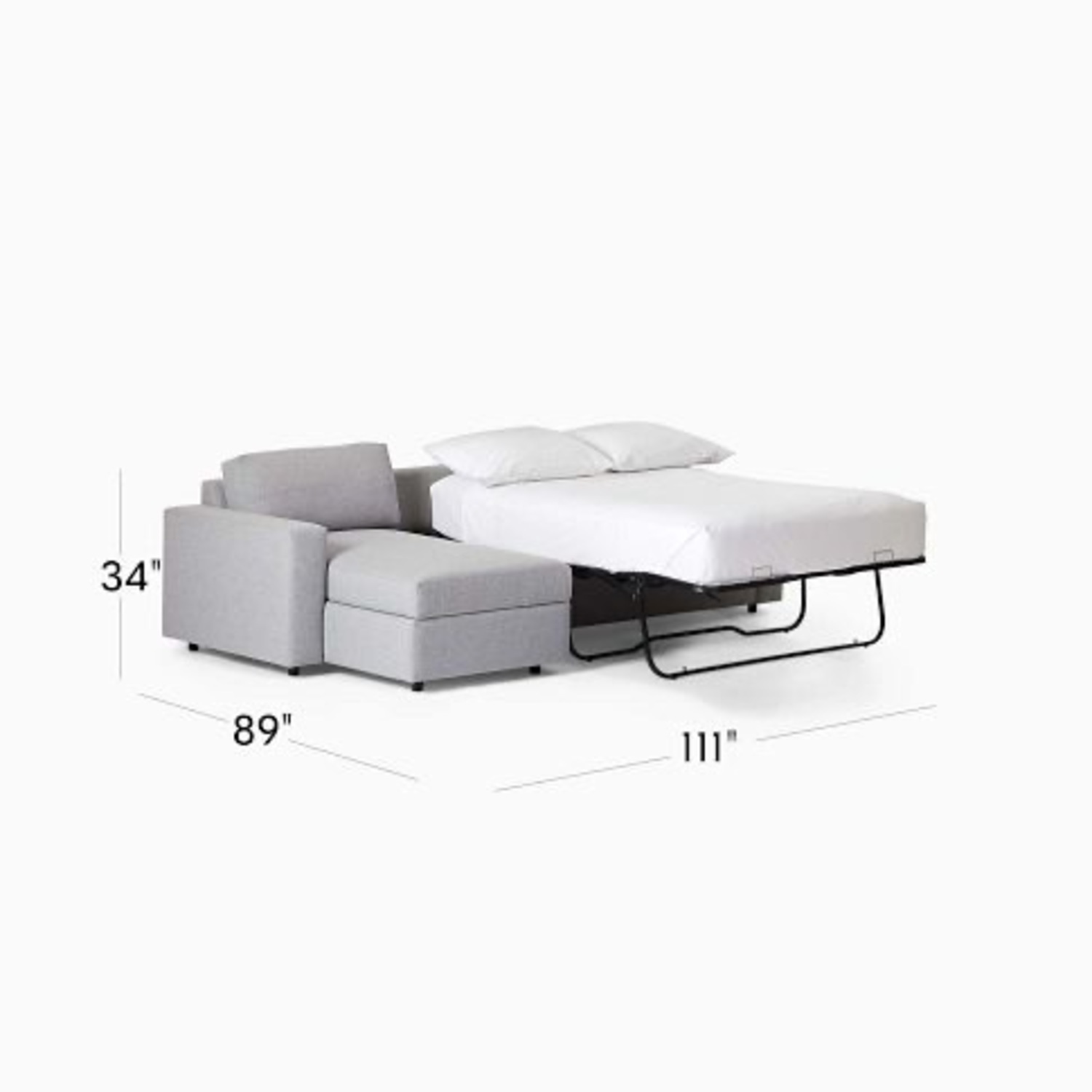West Elm Urban Left Sleeper Sectional W Storage - image-2