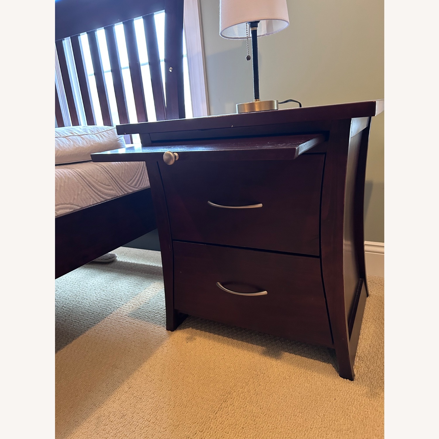 Nightstand with Pull-Out Shelf & Drawers - image-2