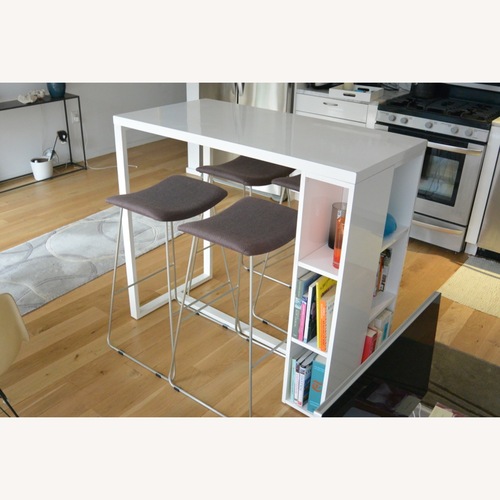 Used CB2 Dining Stool Table (Stools included) for sale on AptDeco