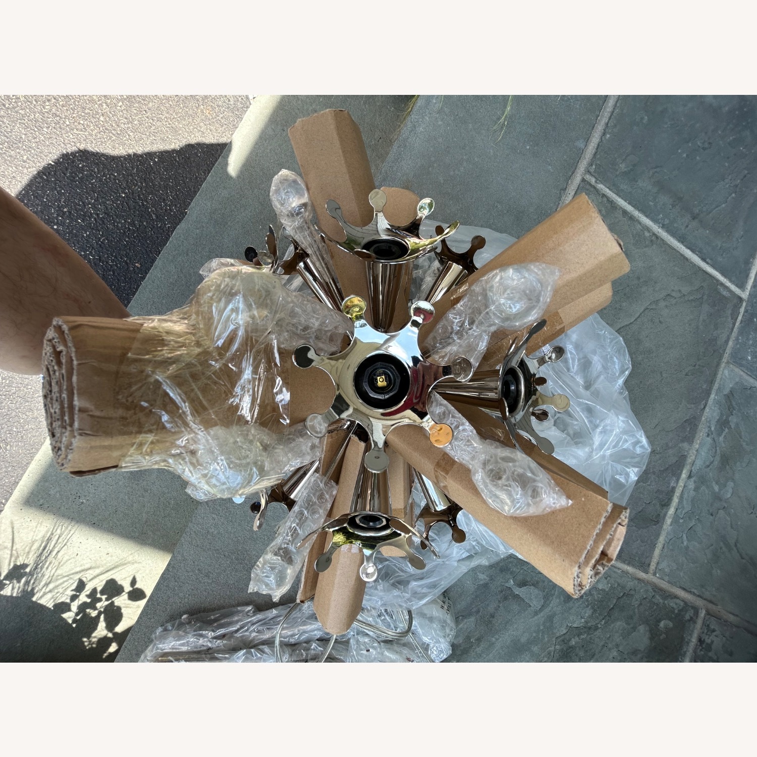 Jonathan Adler Sputnik Silver Metal Ceiling Lamp - image-3