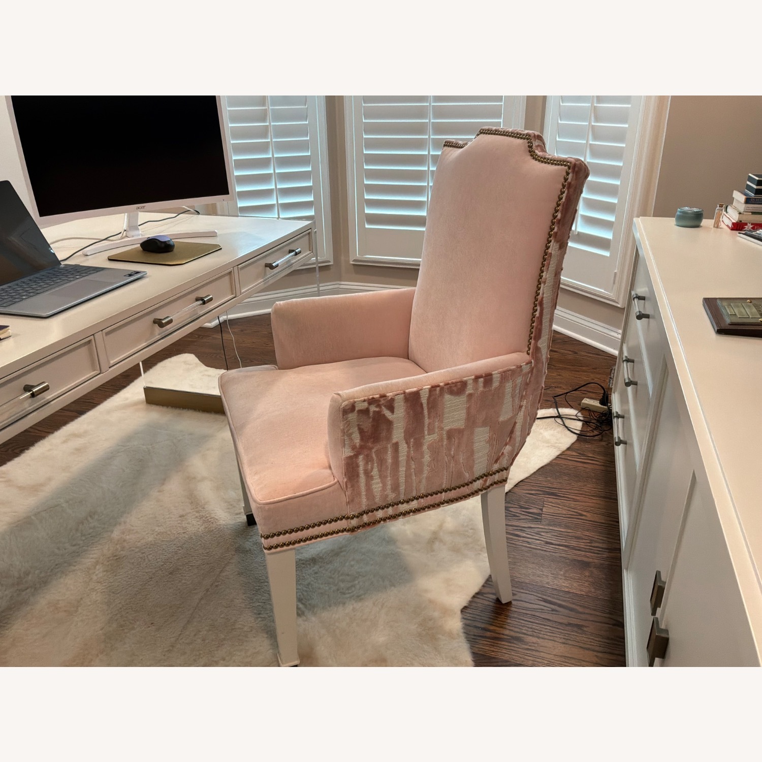 Vanguard Furniture Pink Fabric Office Chair - image-1