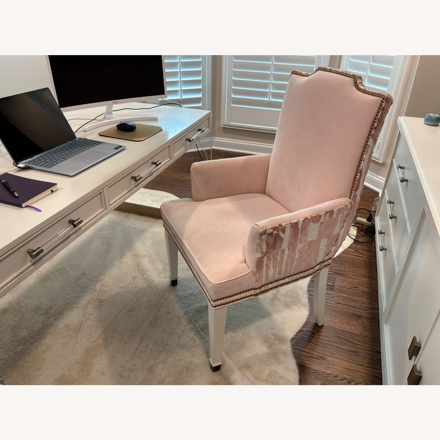 Vanguard Furniture Pink Fabric Office Chair - image-4