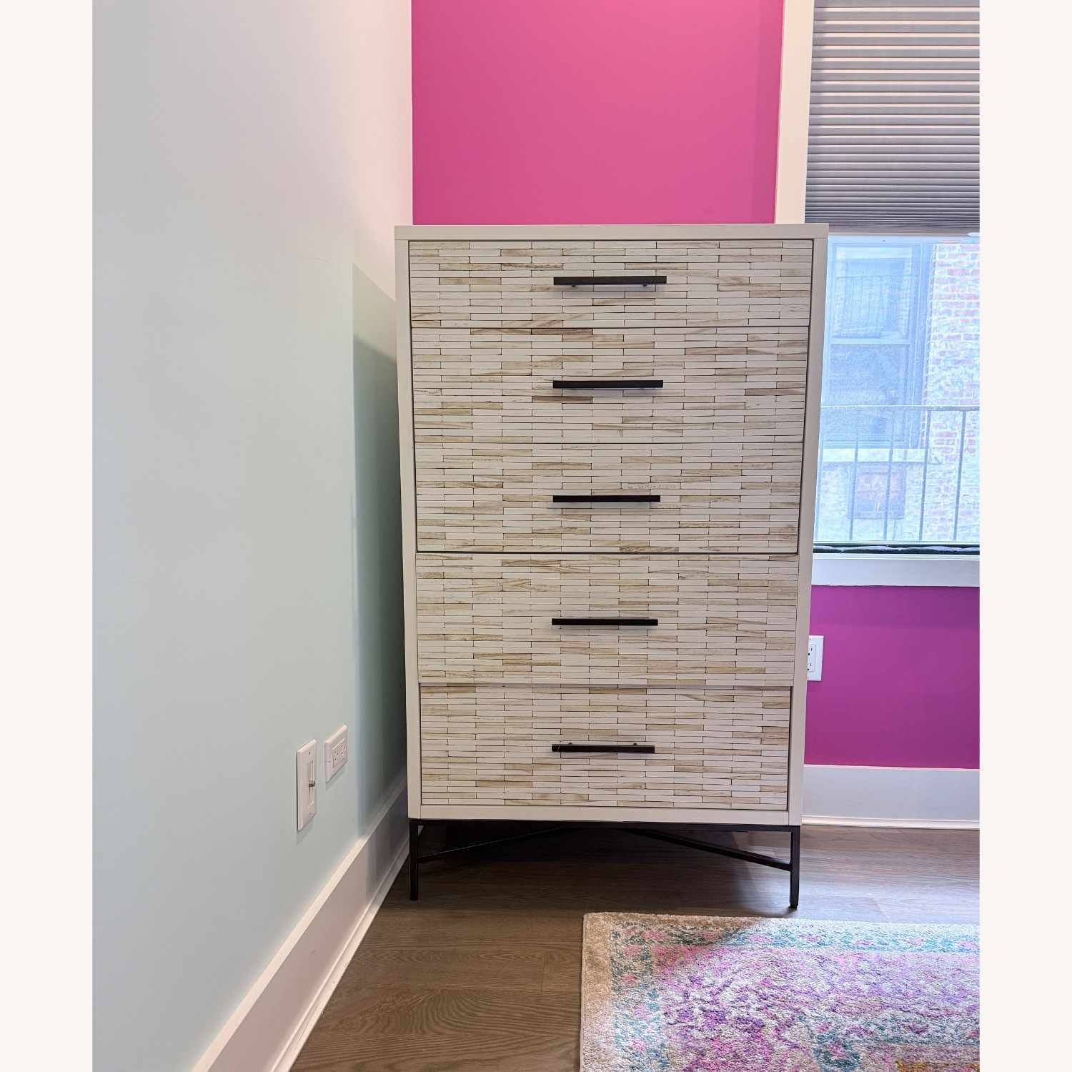 West Elm Wood Tiled 5-Drawer Dresser - image-1
