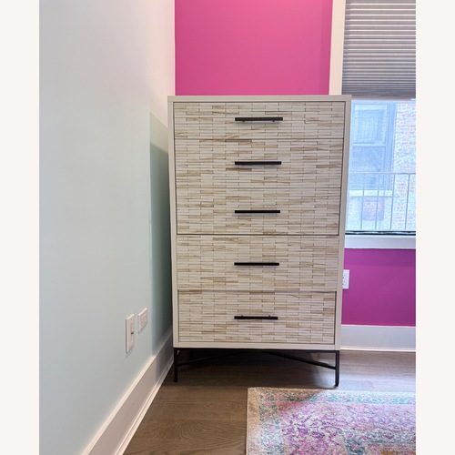 Used West Elm Wood Tiled 5-Drawer Dresser for sale on AptDeco