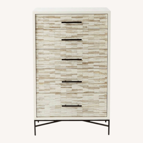 Used West Elm Wood Tiled 5-Drawer Dresser for sale on AptDeco