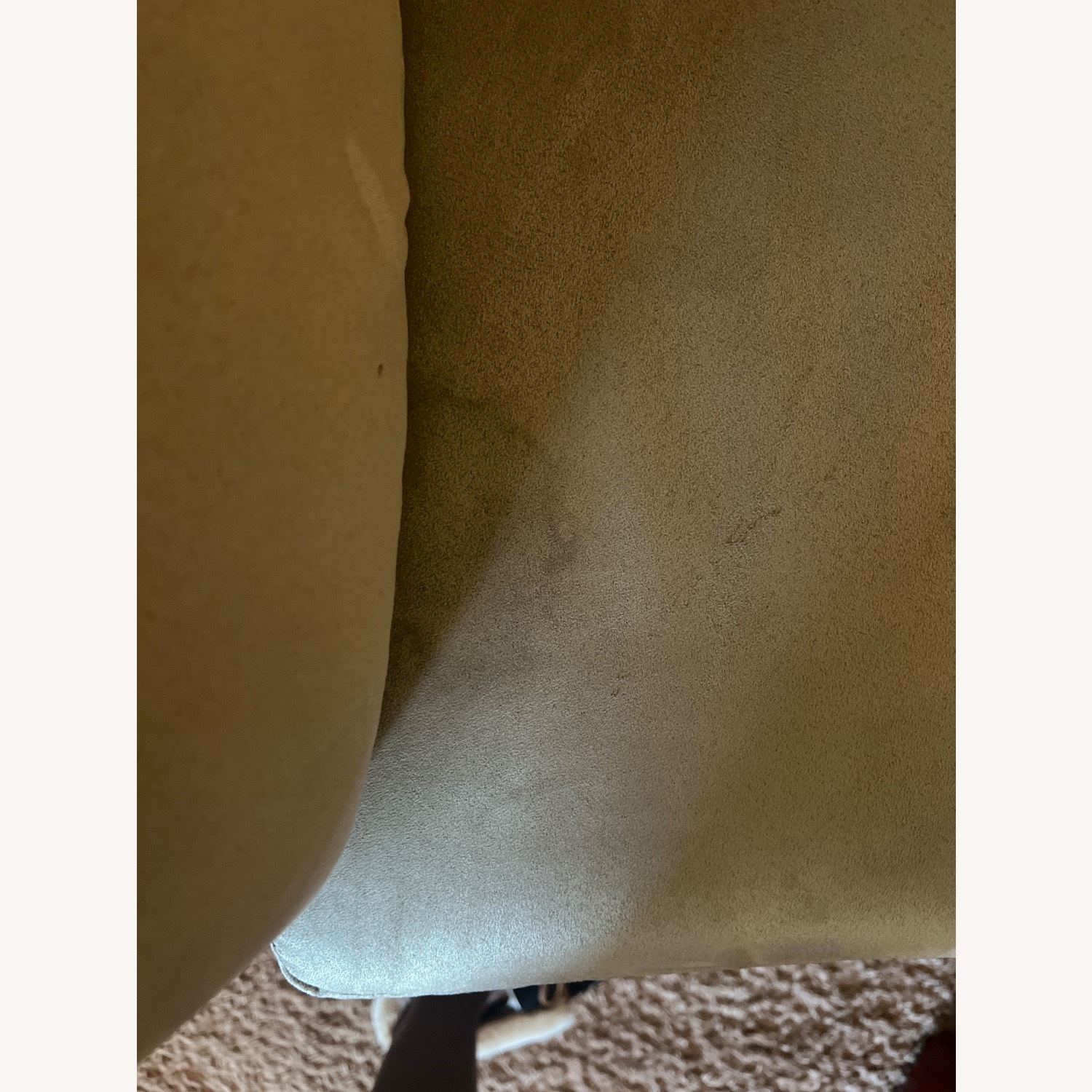 Tan Faux Suede Fabric Loveseat - image-3