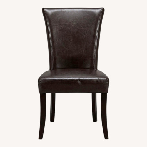 Used Dark Brown Faux Leather Dining Chairs for sale on AptDeco