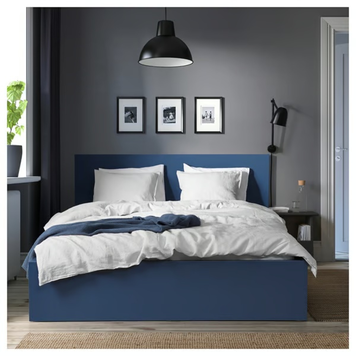 IKEA Malm Blue Queen Bed - image-6