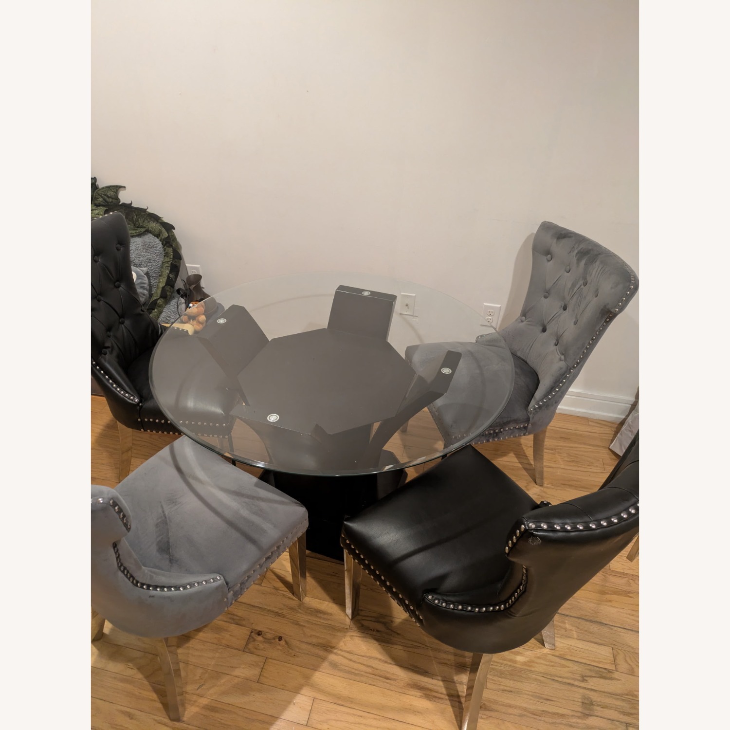 4 Chair Dining Set Multi Color Texture - image-5