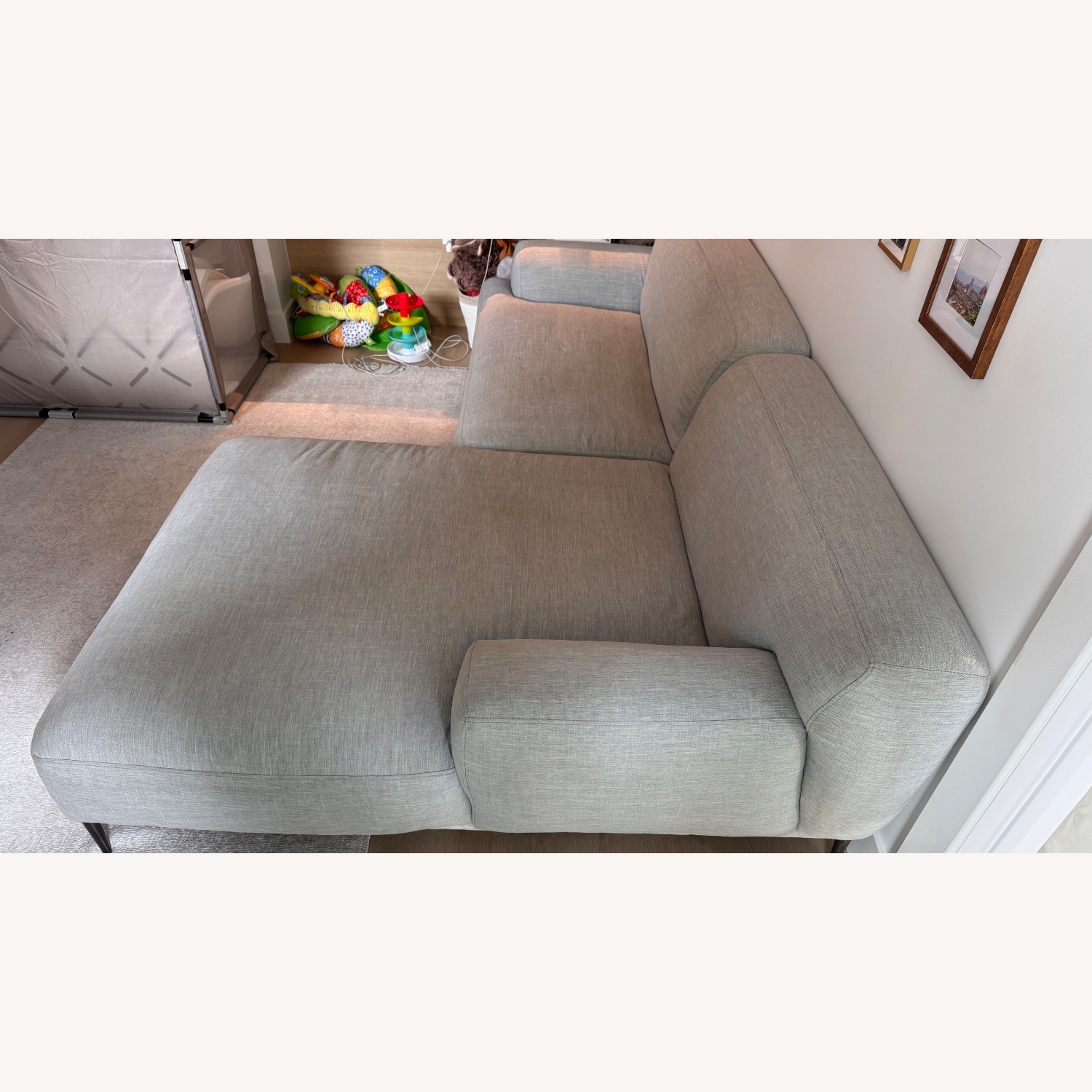 Article Light Gray Fabric 2 Piece Sectional - image-3