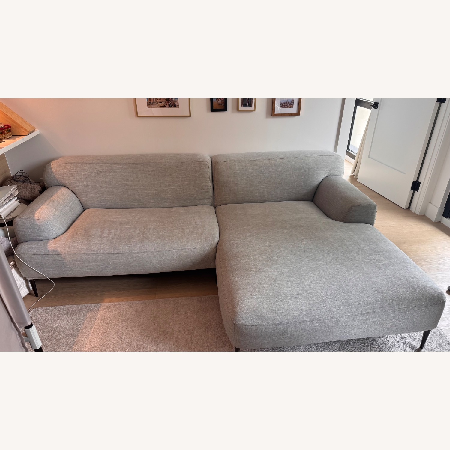 Article Light Gray Fabric 2 Piece Sectional - image-1