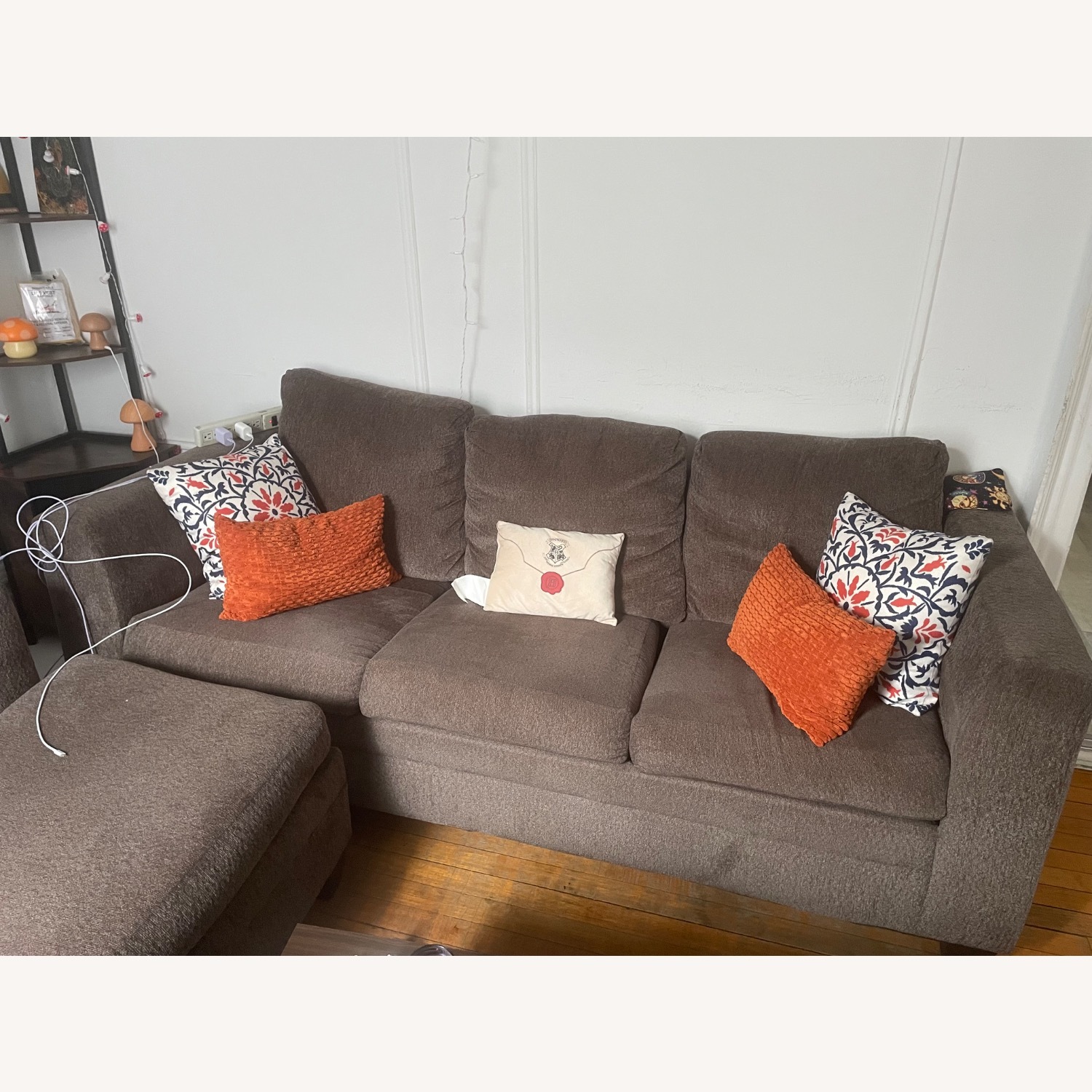 Brown Couch + Chair + Ottoman  - image-1