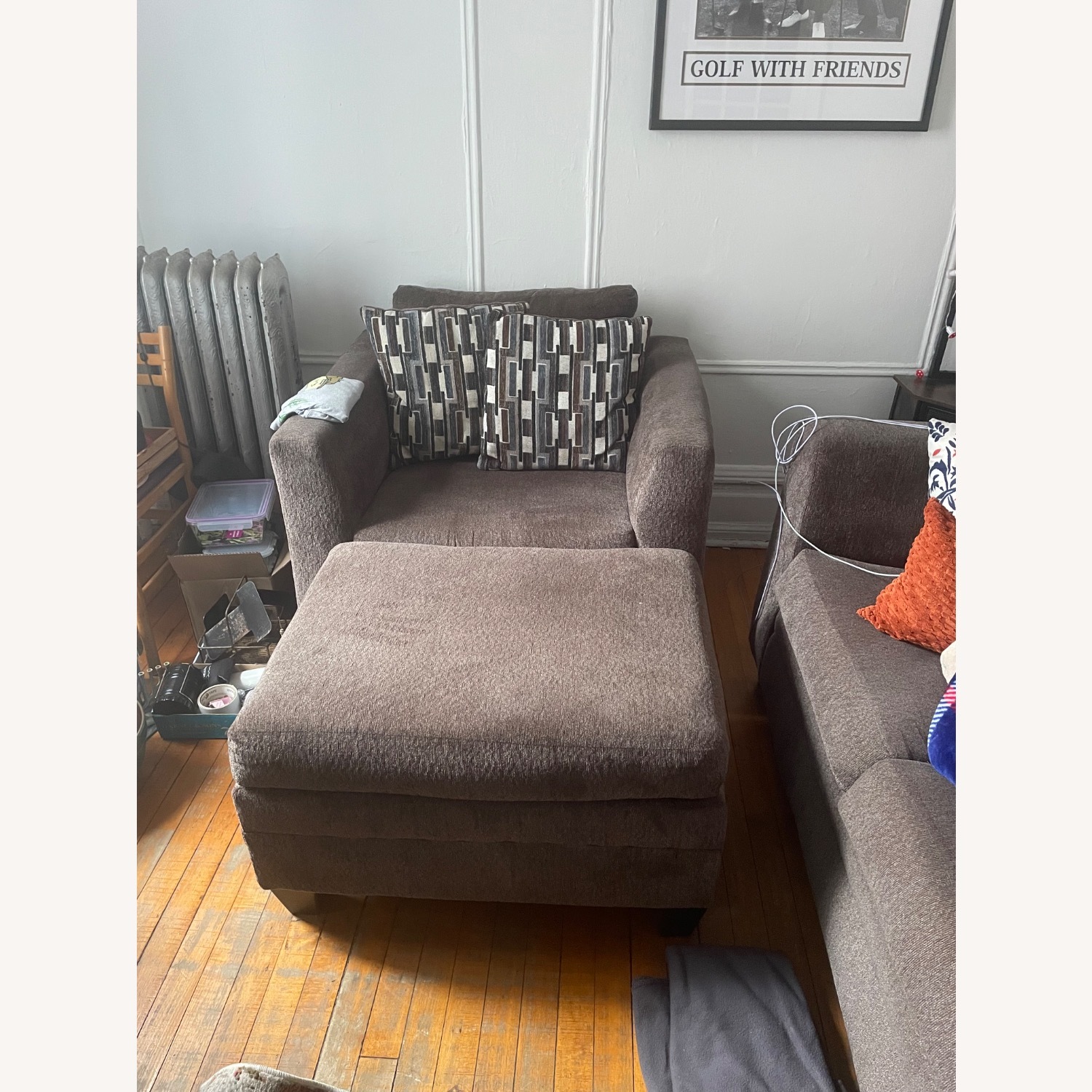 Brown Couch + Chair + Ottoman  - image-4