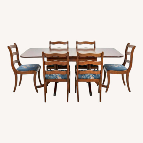 Used Vintage Mahogany Wood Dining Table & Chairs for sale on AptDeco