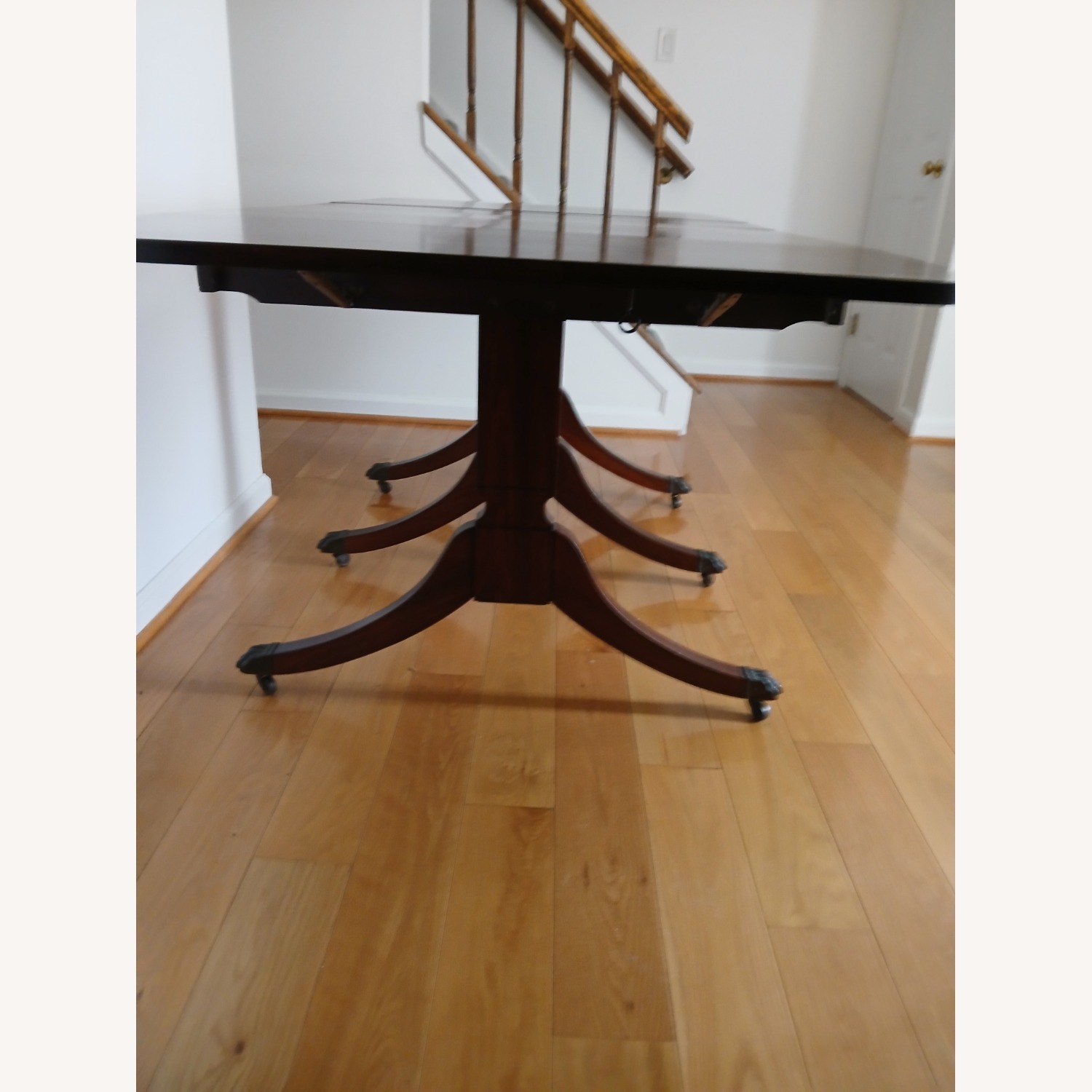 Vintage Mahogany Wood Dining Table & Chairs - image-4