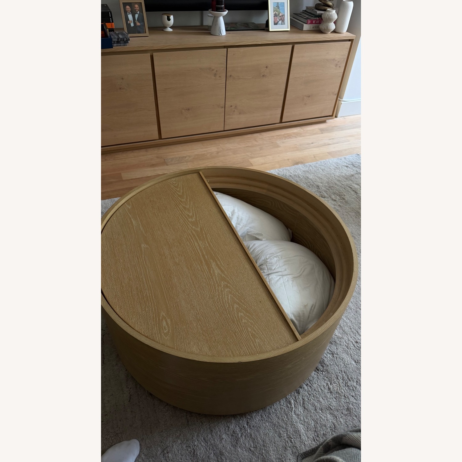 West Elm Volume Round Storage Drum Coffee Table - image-2
