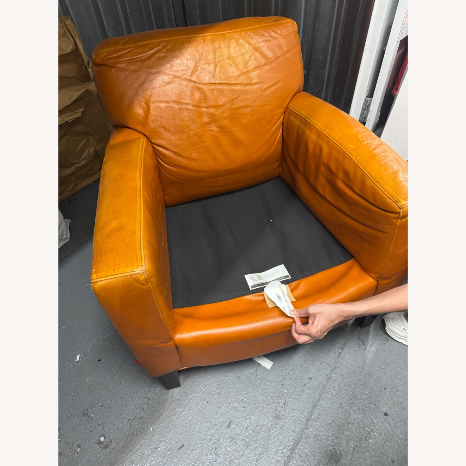 Room & Board Light Brown Leather Armchair - image-3