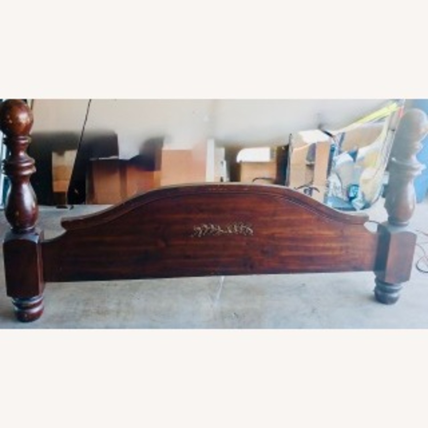 Vintage/Antique Finds Dark Brown Wood King Bed - image-5