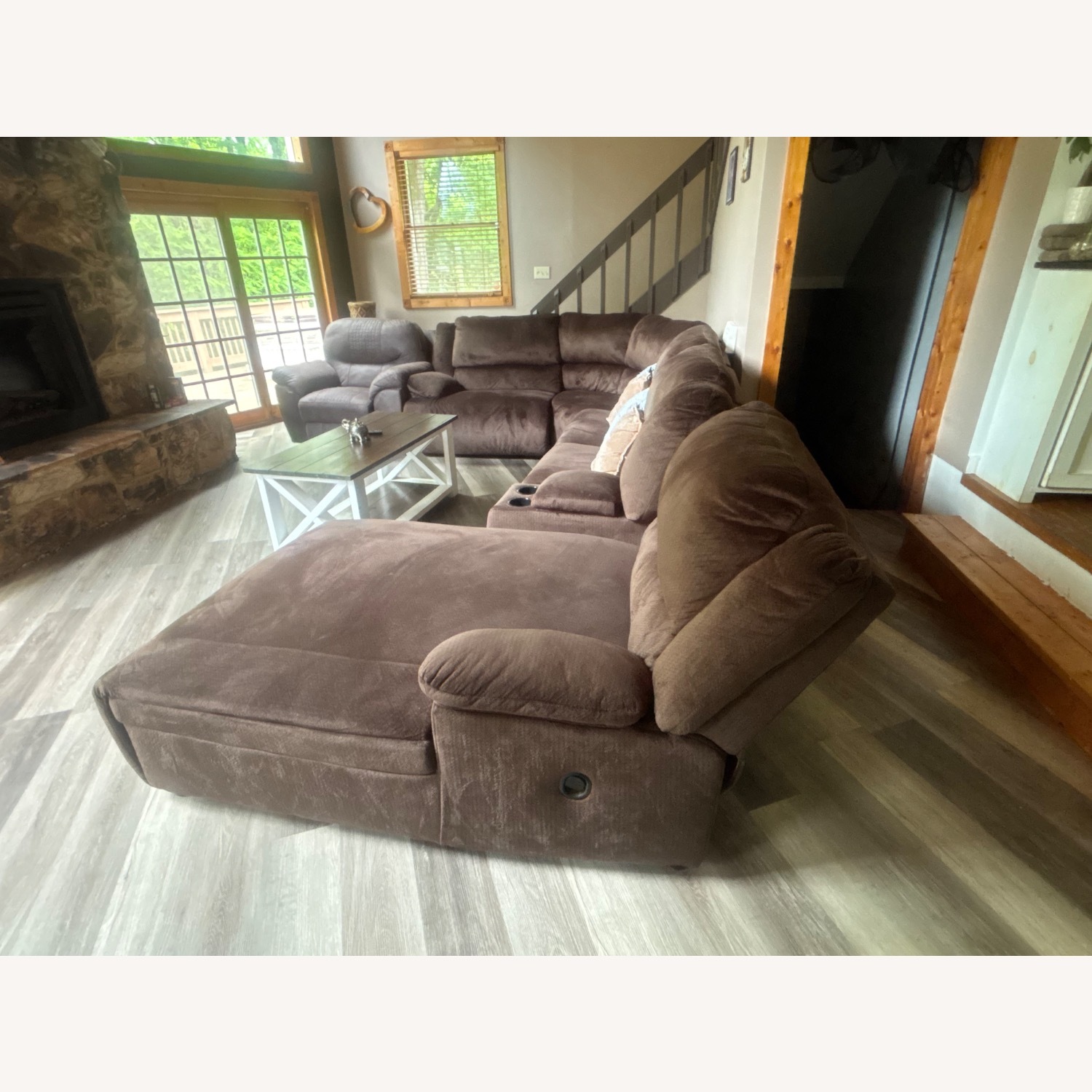 Brown 3 Piece Sectional Couch Set and Lazy Boy - image-1