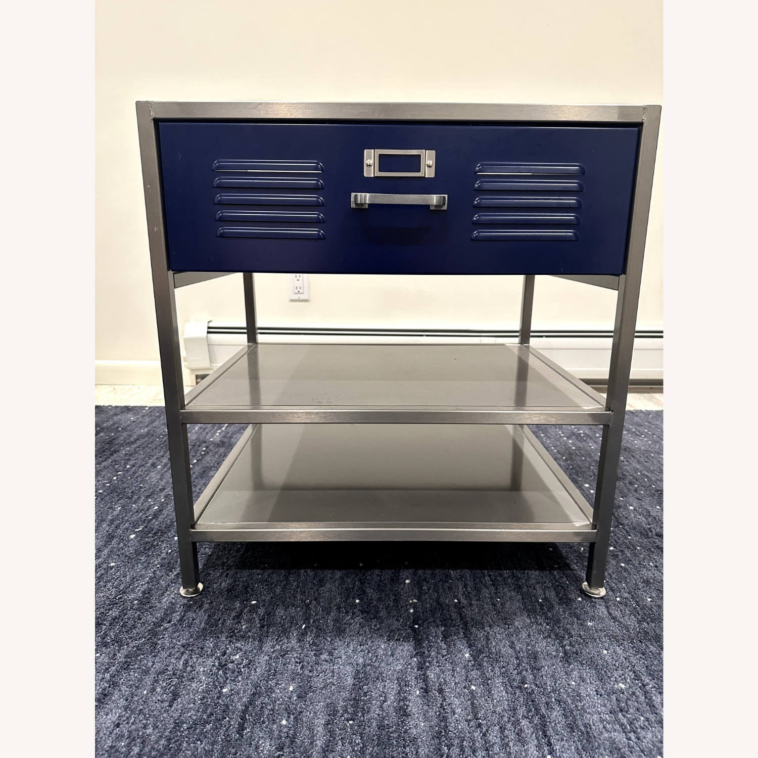 Pb Teen Locker Blue Metal Nightstand - image-1