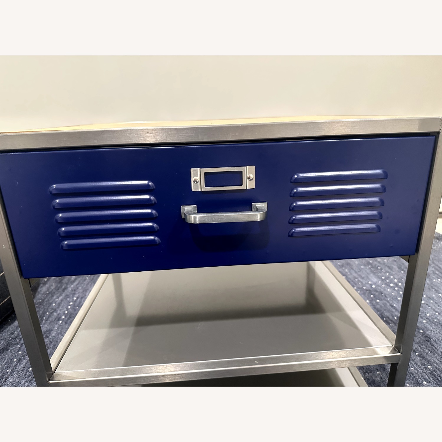 Pb Teen Locker Blue Metal Nightstand - image-2