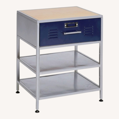 Used Pb Teen Locker Blue Metal Nightstand for sale on AptDeco