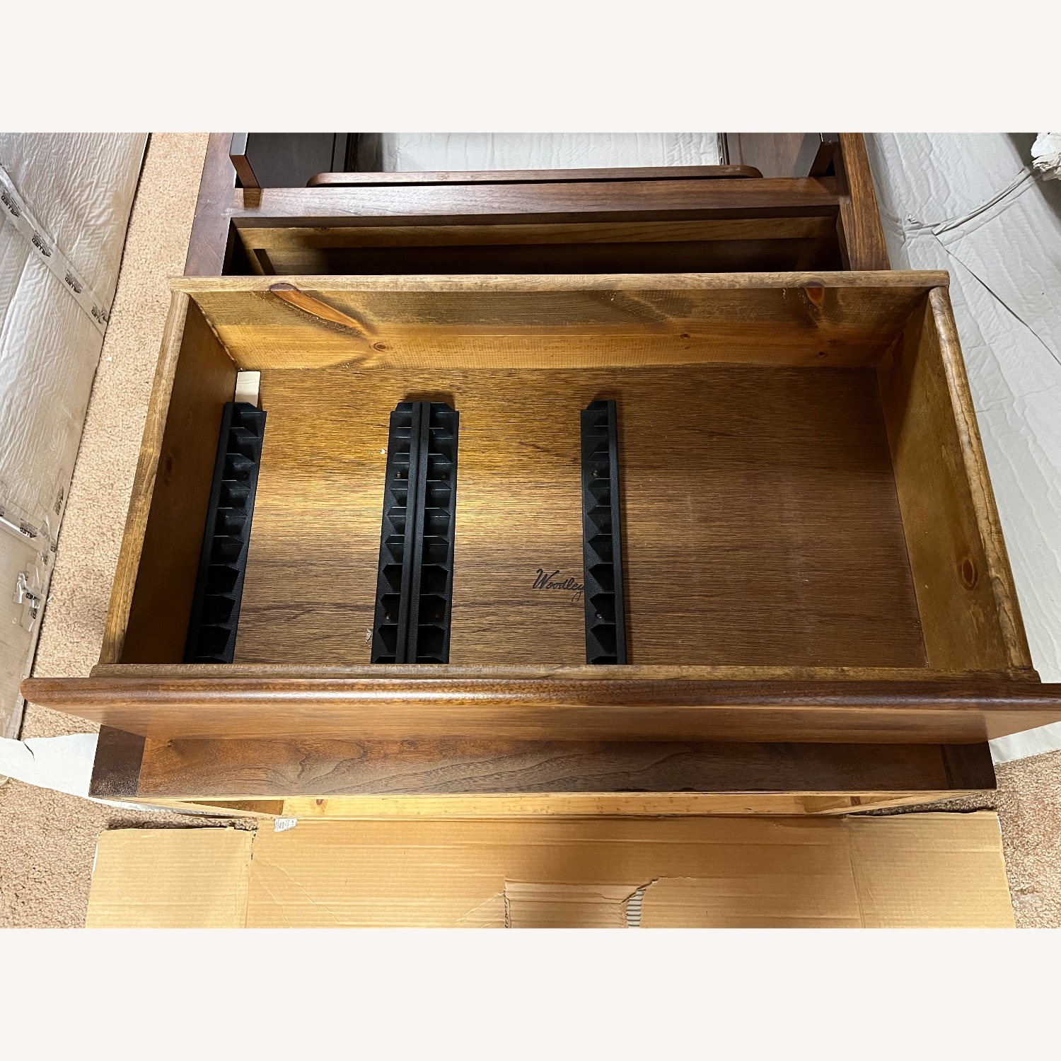 Wall Unit Dark Brown Solid Oak Wood - image-5