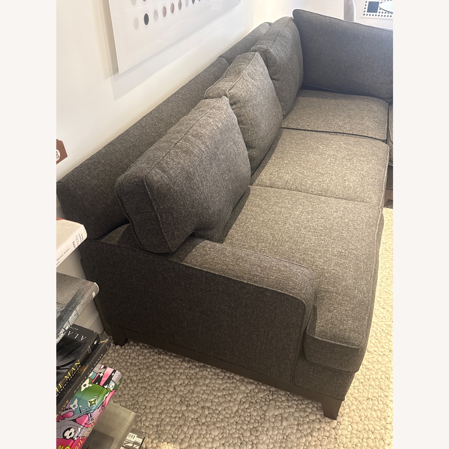 Ethan Allen Dark Gray Fabric 3+ Piece Sectional - image-6