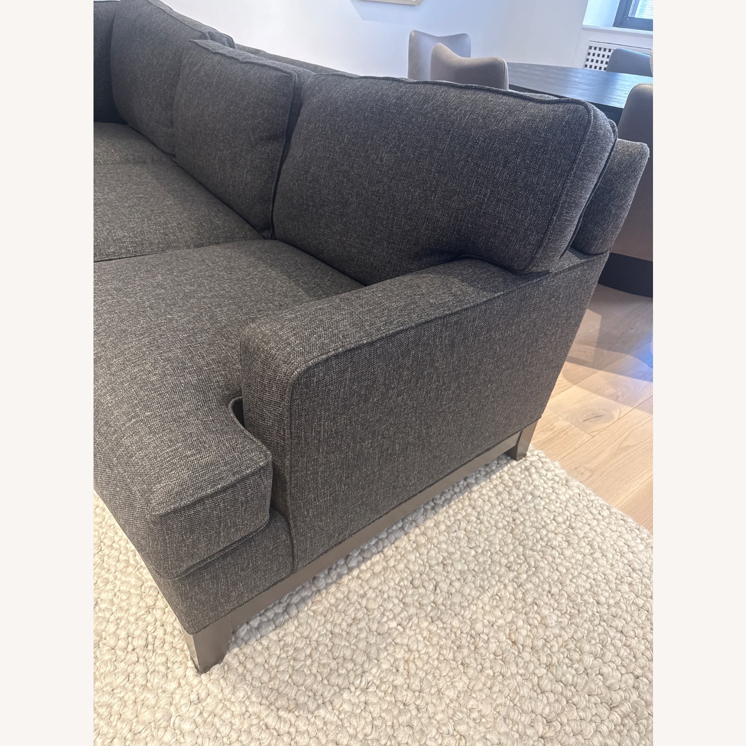 Ethan Allen Dark Gray Fabric 3+ Piece Sectional - image-4