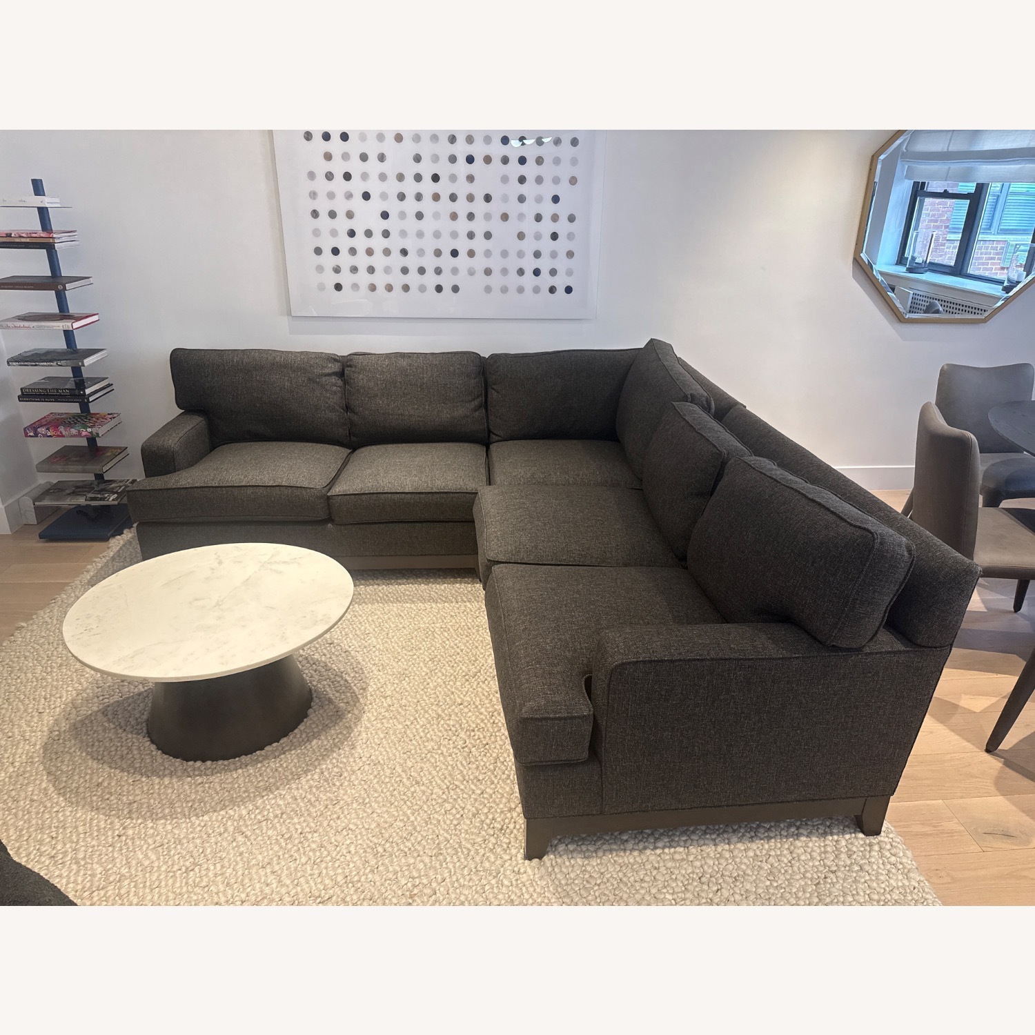 Ethan Allen Dark Gray Fabric 3+ Piece Sectional - image-3