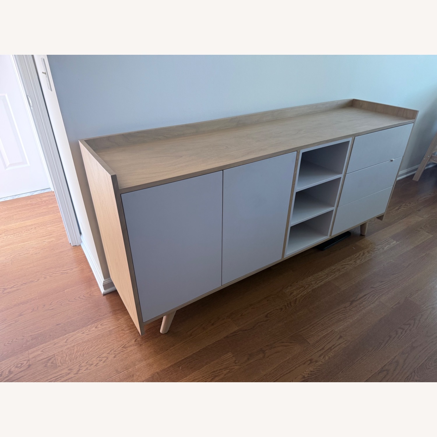 Modern Oak & White Sideboard Credenza  - image-2