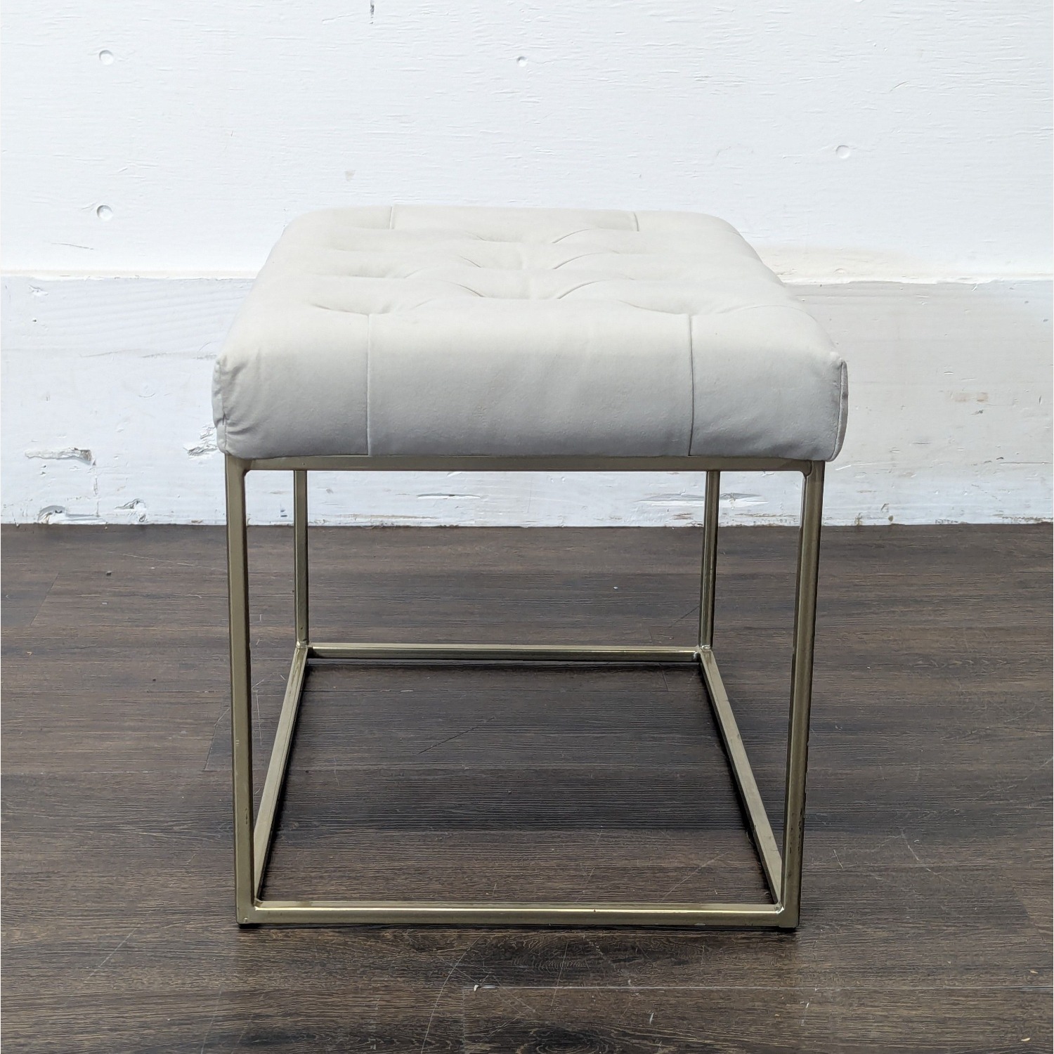 Target Button Tufted Ottoman with Metal Base - image-2