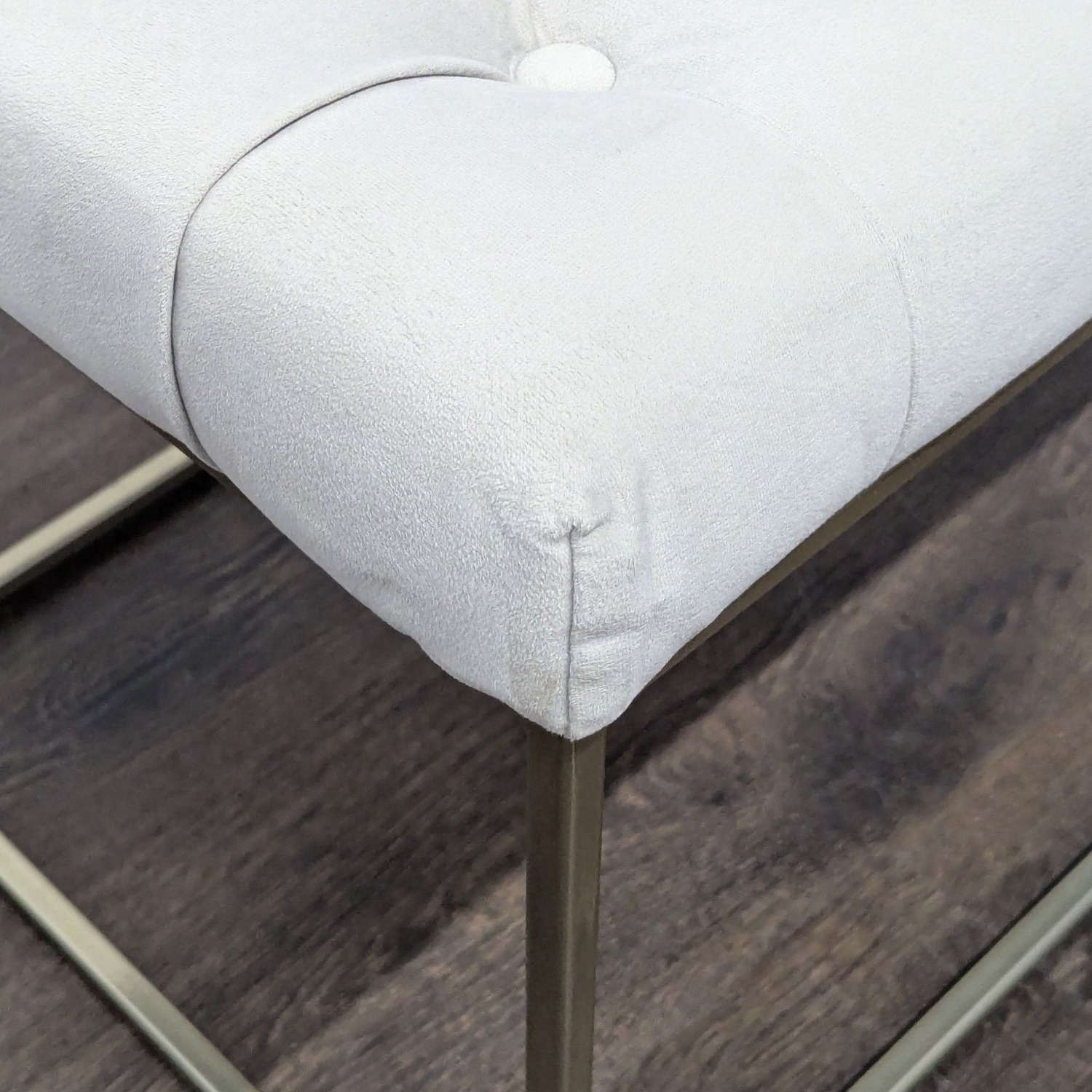 Target Button Tufted Ottoman with Metal Base - image-4