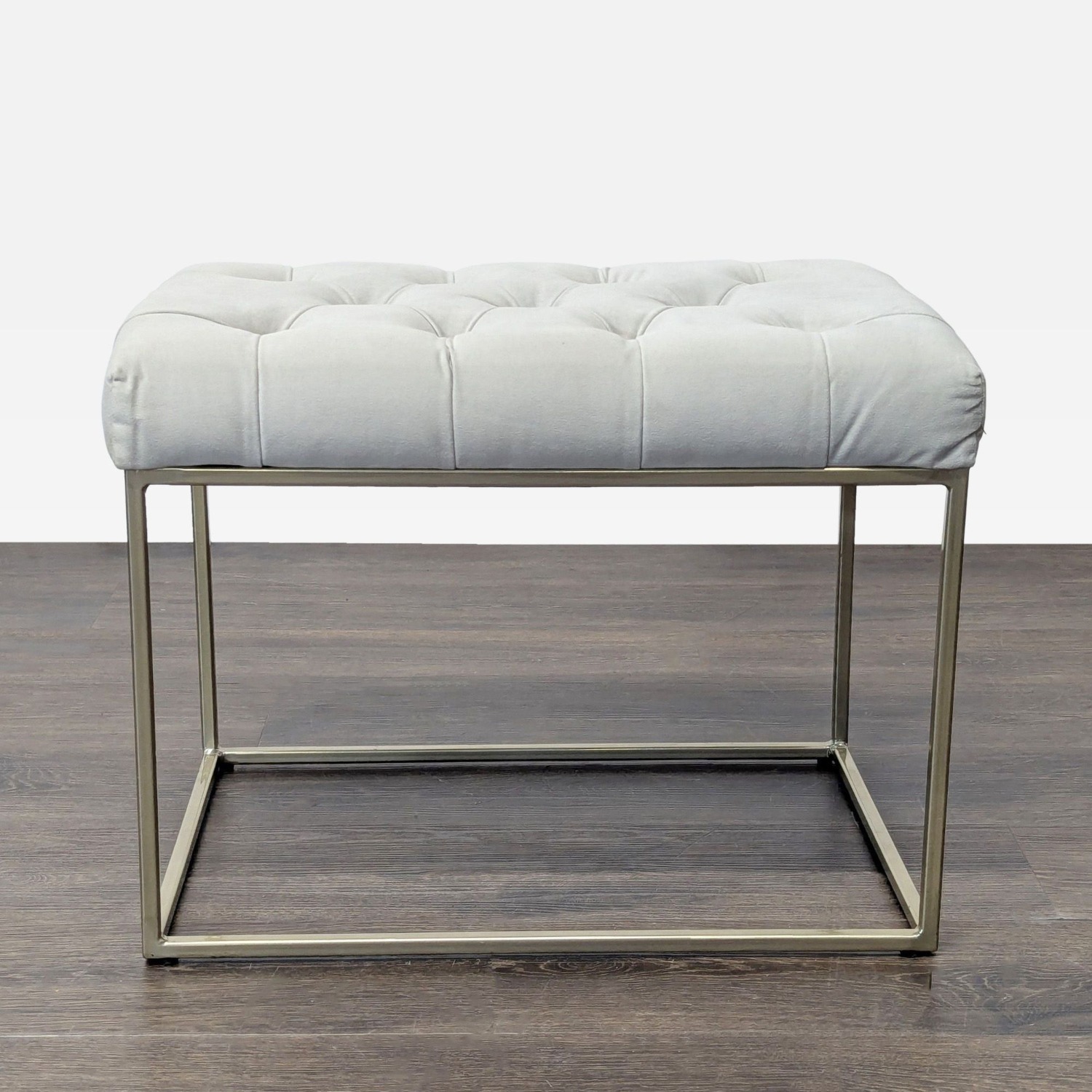 Target Button Tufted Ottoman with Metal Base - image-5