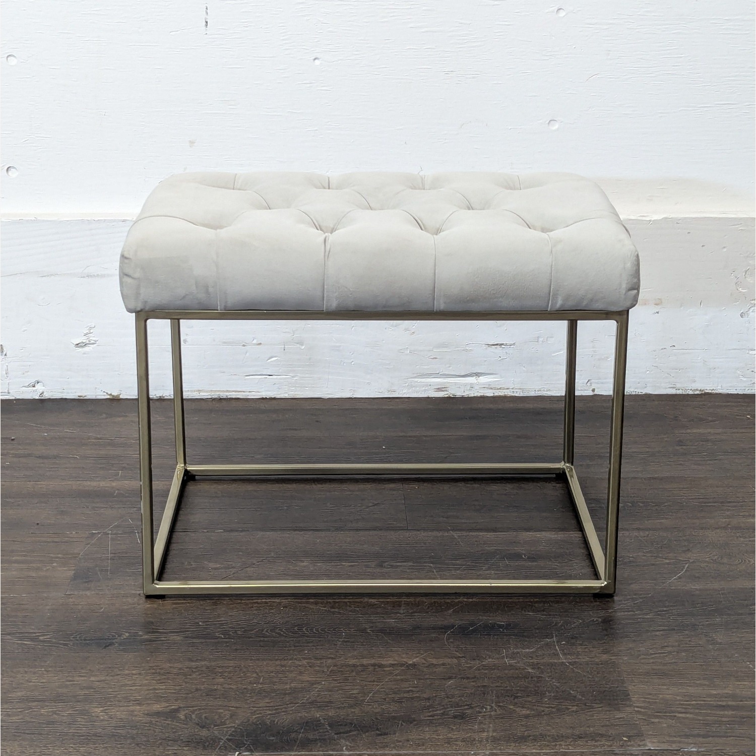 Target Button Tufted Ottoman with Metal Base - image-3