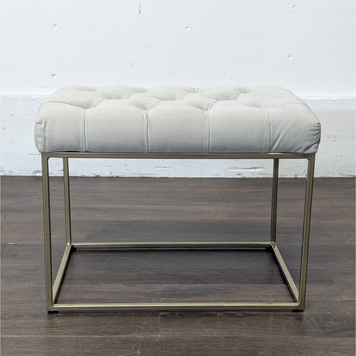 Target Button Tufted Ottoman with Metal Base - image-1