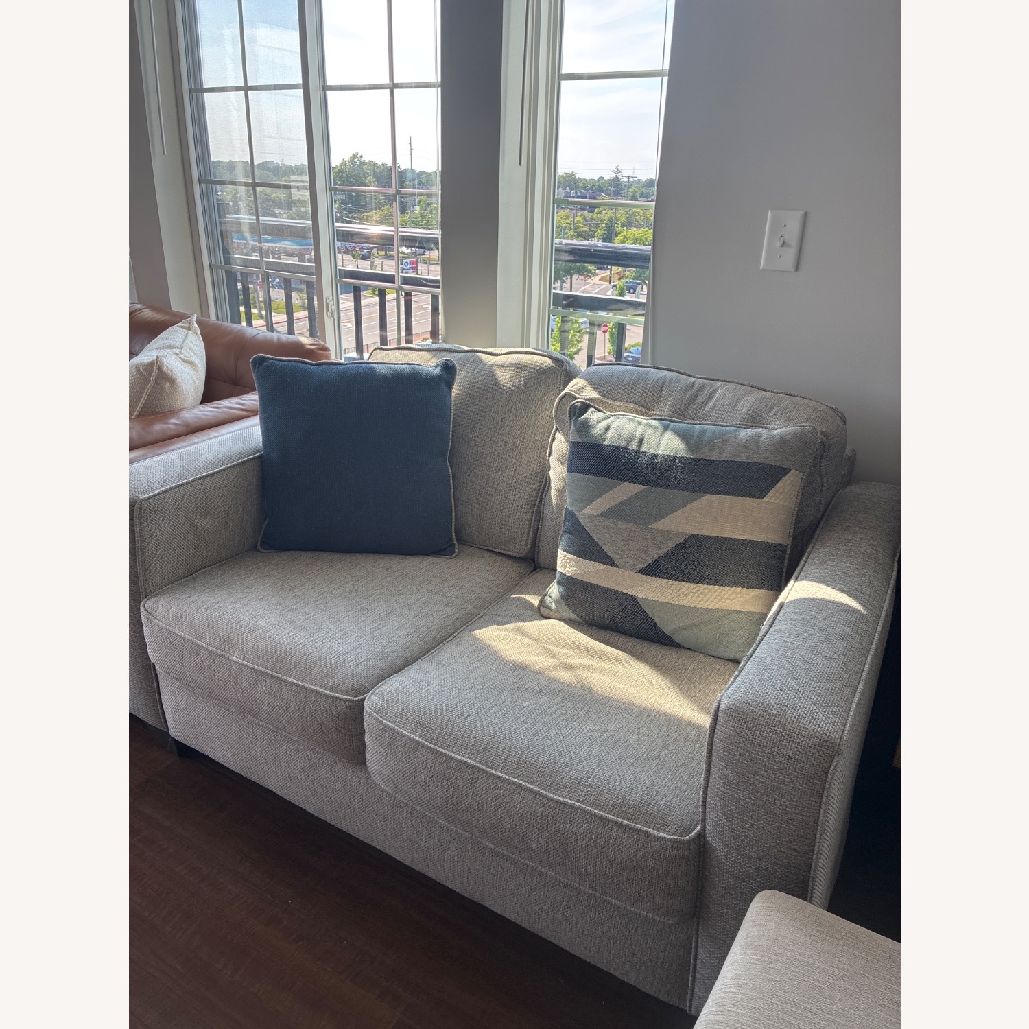 Raymour & Flanigan Light Gray 2 Seater Sofa - image-3