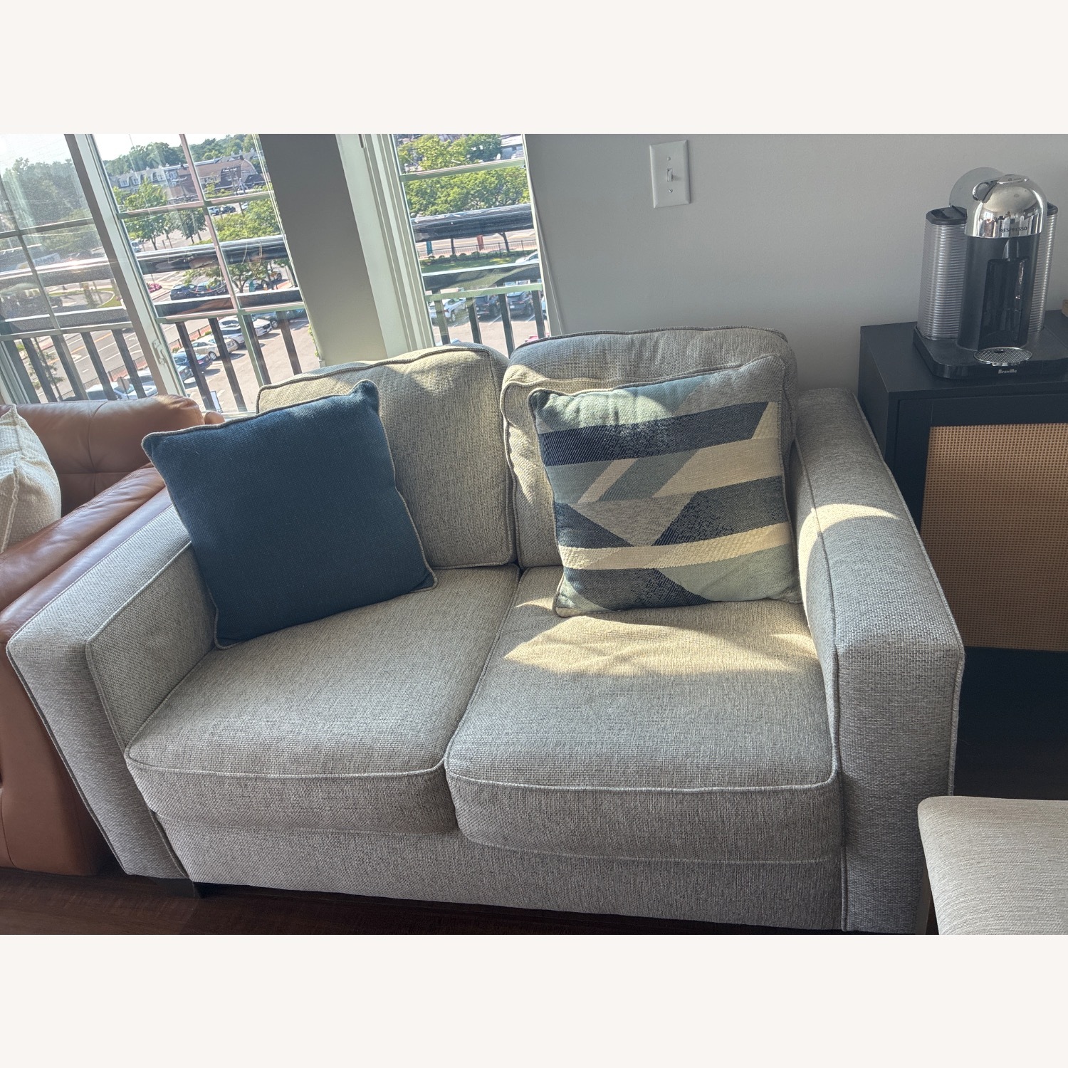 Raymour & Flanigan Light Gray 2 Seater Sofa - image-2