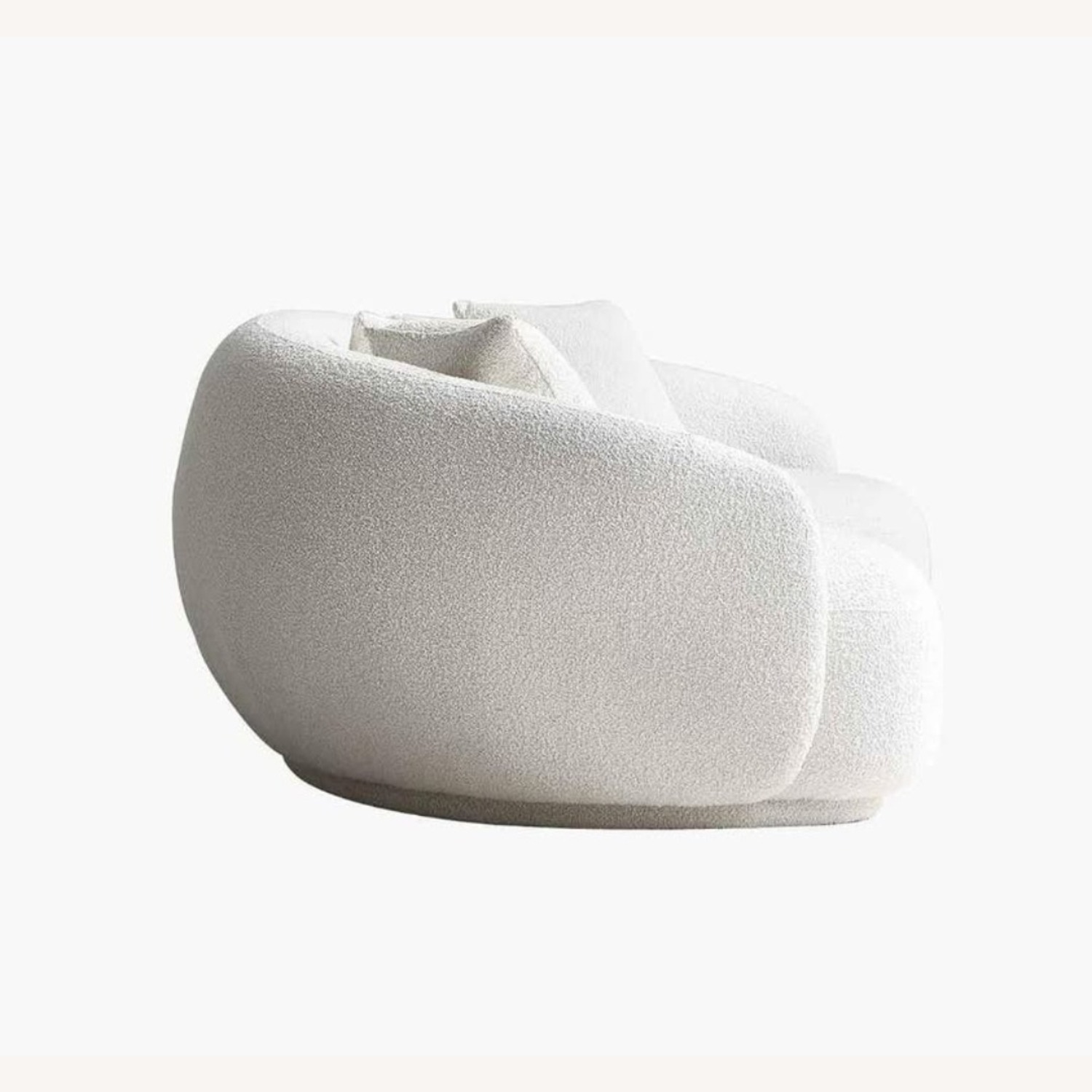 Amazon Modern Curved Boucle Sofa White 3+ Seater Sofa - image-3