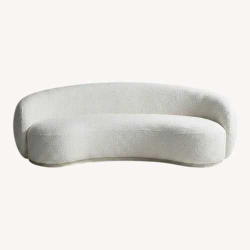 Used Amazon Modern Curved Boucle Sofa White 3+ Seater Sofa for sale on AptDeco