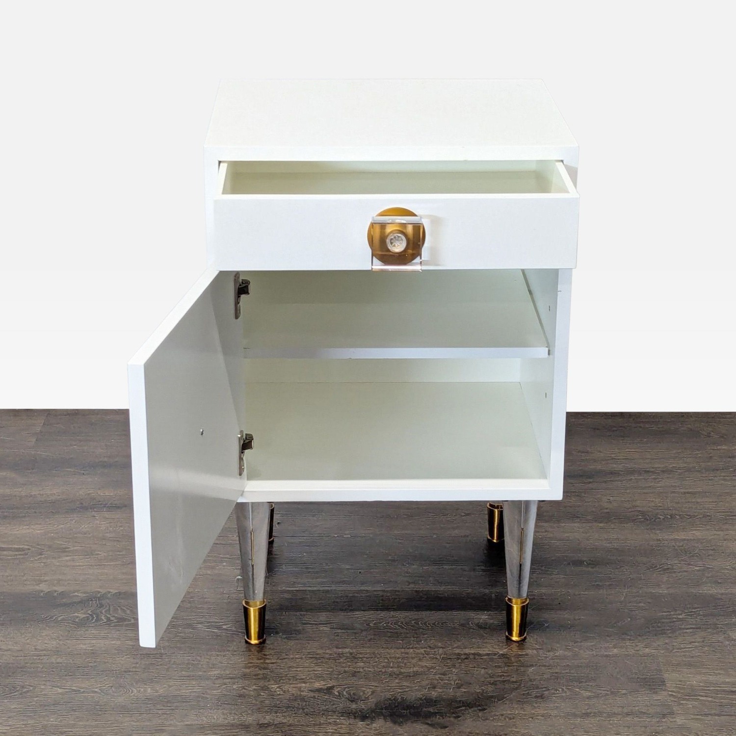 Nightstand with One Drawer and Cabinet	 - image-2
