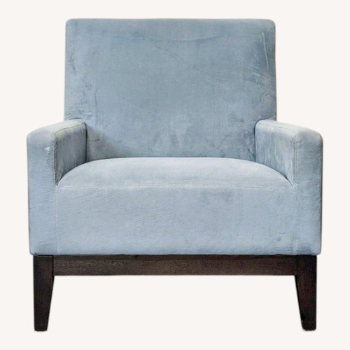 Used West Elm Gray Lounge Chair with Dark Wood Legs for sale on AptDeco